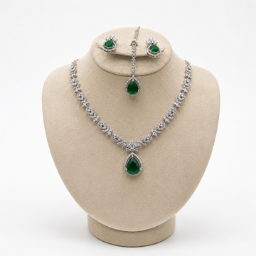 Emerald Green Zircon Jewellery Set