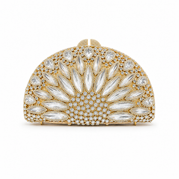 Premium Half Moon Metal Clutch