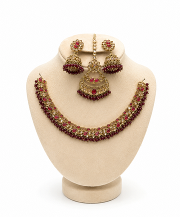 Reverse AD Maroon Choker Set