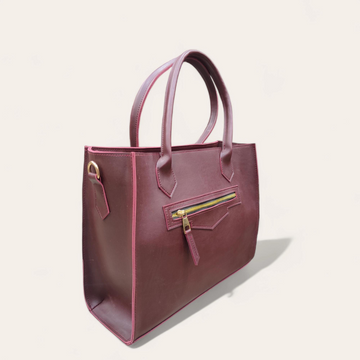 Red Wine Tote Handbag- 7779 Premium Quality