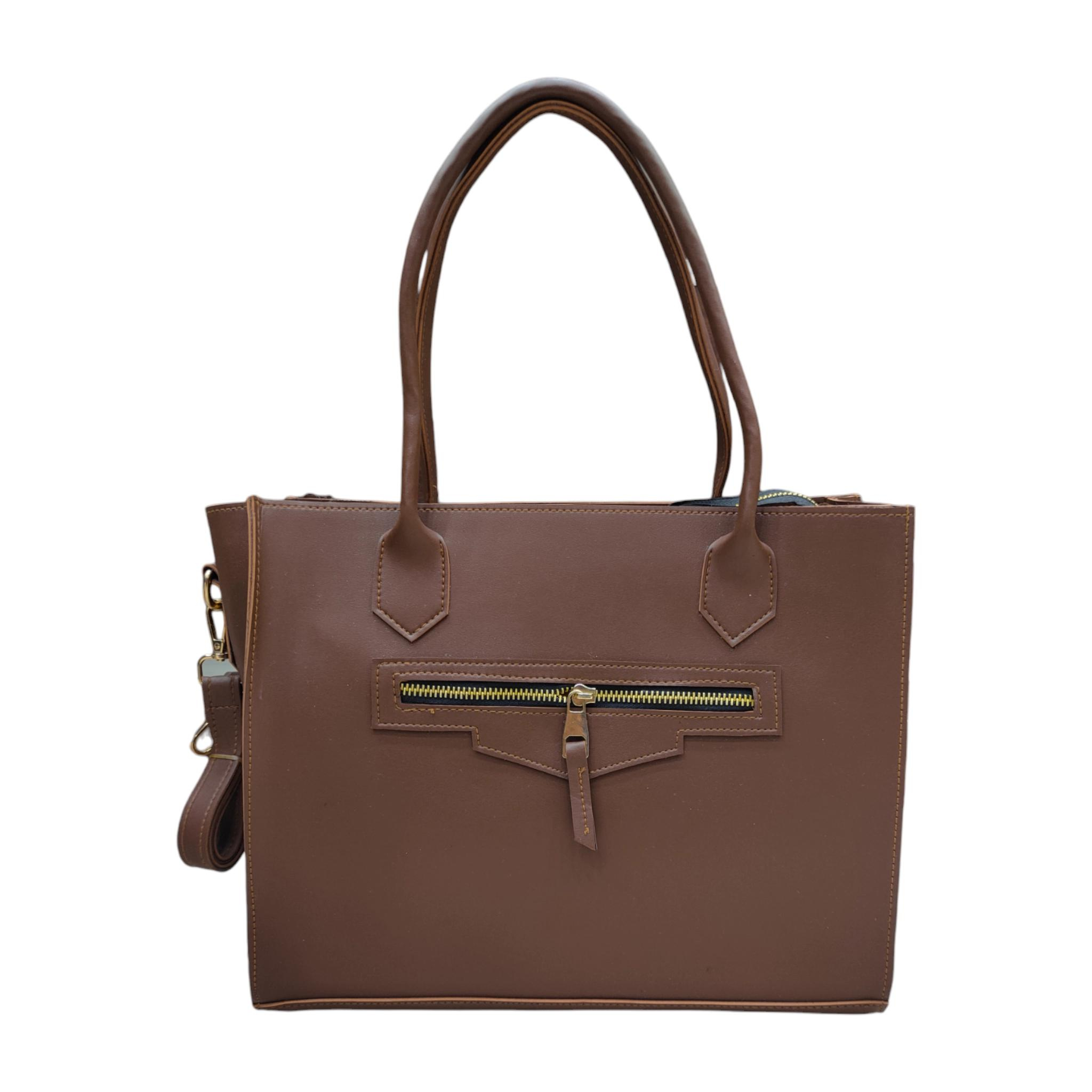 Dark Brown Tote Handbag- 7779 Premium Quality