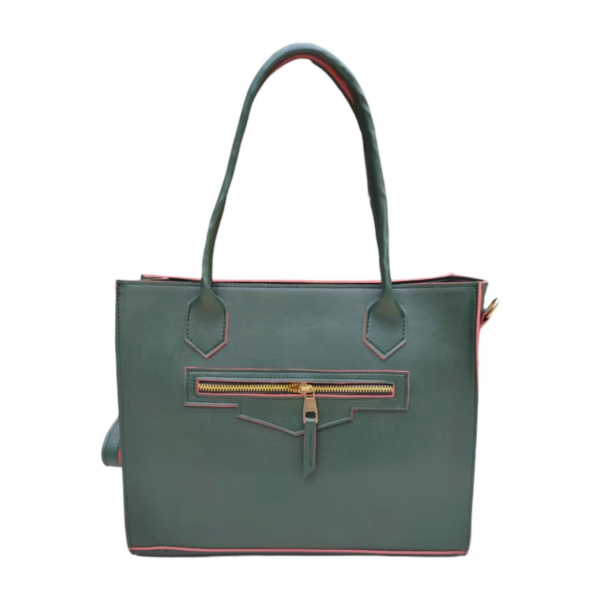 Dark Green Tote Handbag- 7779 Premium Quality